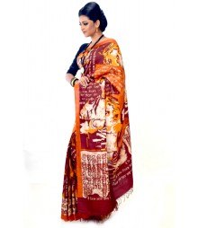 Multi Colour Pure Silk Handmade Saree DSCB1143